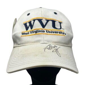 WVU West Virginia Mountaineers Split Bar Hat Cap Vintage Todd James Autographed